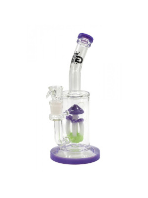Бонг стеклянный Grace Glass Purple Mushroom Percolator H:36cm SG:18.8mm  d:65mm - фото №11 / Rtabak