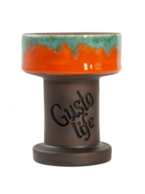 Чаша для кальяна Gusto Bowls Rook Glaze Orange/Green - фото №7 / Rtabak