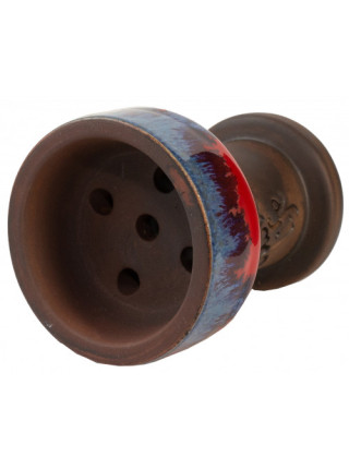 Чаша для кальяна Gusto Bowls Rook Glaze Red/Blue - фото №9 / Rtabak