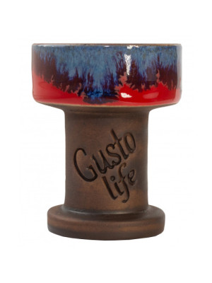 Чаша для кальяна Gusto Bowls Rook Glaze Red/Blue - фото №9 / Rtabak