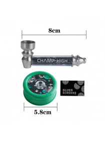 Трубка металлическая с гриндером CHAMP HIGH - PIPE & MAXI GRINDER DL12