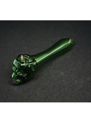 Стеклянная трубка для курения Skull Pipe - Зелёный мрамор - фото №4 / Rtabak