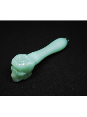 Стеклянная трубка для курения Skull Pipe - Зелёный мрамор - фото №4 / Rtabak