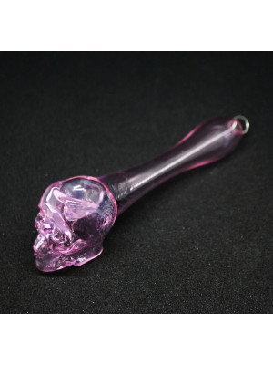 Стеклянная трубка для курения Skull Pipe - Розовый - фото №6 / Rtabak