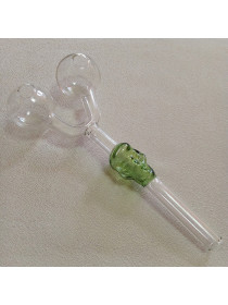 Стеклянная трубка для курения Skull Double Oil Green Ø30 мм.