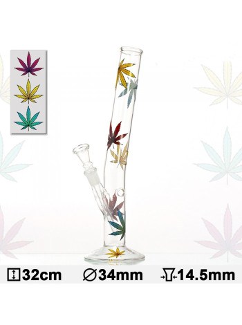 Бонг стеклянный Hangover Multi Leaf H:32 cm-Ø:34 mm SG: 14,5 mm