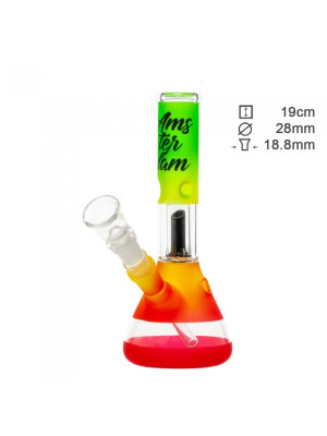 Бонг стеклянный Amsterdam Rasta Mini H:19 cm. Ø:28 mm. - фото №12 / Rtabak