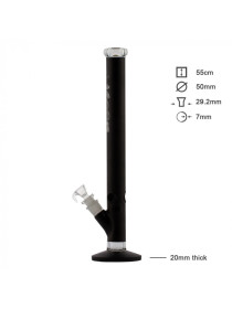 Бонг стеклянный BOOST PRO Straight Black - H:55cm - Ø:50mm - SG: 29,2mm