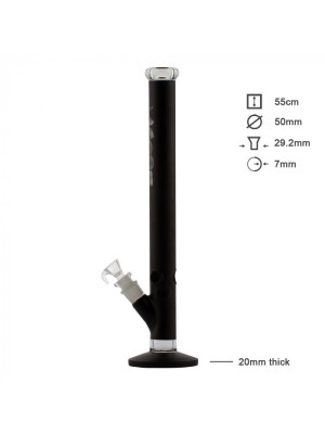 Бонг стеклянный BOOST PRO Straight Black - H:55cm - Ø:50mm - SG: 29,2mm - фото №5 / Rtabak