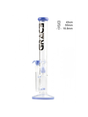 Бонг стеклянный Grace Glass Limited Edition Straight Blue H:43cm - 0:50mm - S G:18.8mm - фото №10 / Rtabak