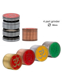 Ґріндер металевий Amsterdam | Rainbow Mix Grinder with Ganash and OM logo 4part-50mm