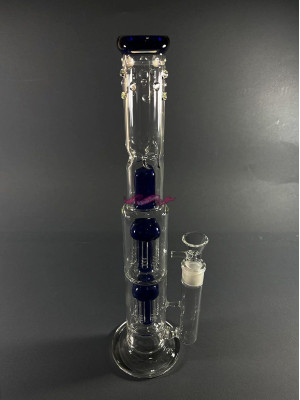 Стеклянный бонг Medusa Double Blue - фото №12 / Rtabak