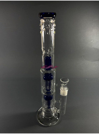 Стеклянный бонг Medusa Double Blue