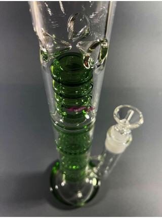 Стеклянный бонг Triple 2 Green - фото №6 / Rtabak
