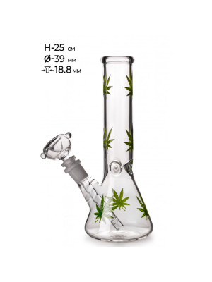 Бонг стеклянный MISTIQ - H: 25cm Ø: 39mm S: 18.8mm - фото №23 / Rtabak