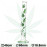 Бонг стеклянный Green XXX Amsterdam Leaf - H:45cm- ?:50mm