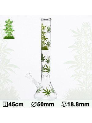 Бонг стеклянный Leaf Jhari Beaker H:45cm - Ø:50mm - SG:18.8mm - фото №20 / Rtabak