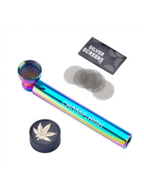 Трубка и гриндер CHAMP HIGH RAINBOW GLASS PIPE & GRINDER