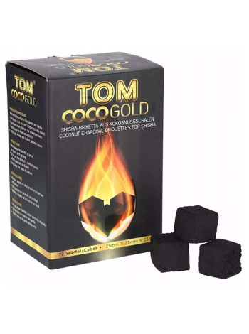 Уголь для кальяна Tom Coco Gold в коробке 1 кг.